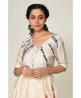tie dye off-white chanderi  Kurti    Pant 4