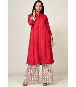 patch red pure silk cotton  Kurti    Palazzo Pant