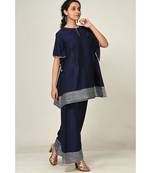 lace blue raw silk  Kurti    Palazzo Pant