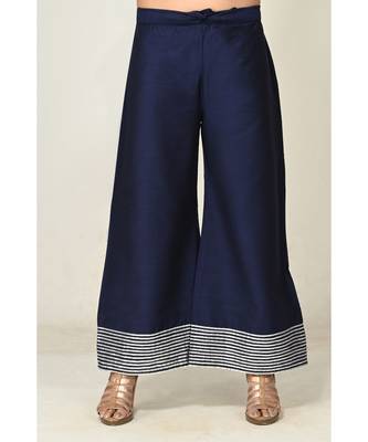 lace blue raw silk  Kurti    Palazzo Pant 4