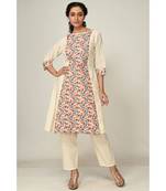 printed off-white cotton  Kurti    Pant