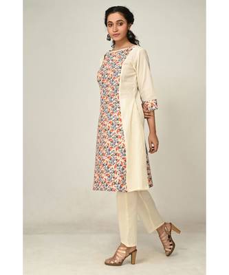 printed off-white cotton  Kurti    Pant 2