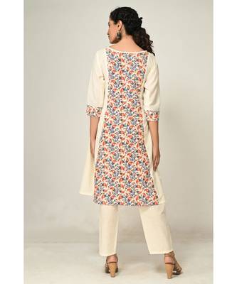printed off-white cotton  Kurti    Pant 3