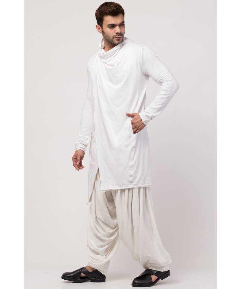 Sultan Akmal Shrug cum T Kurta with patiala salwar
