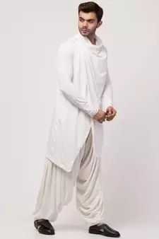 Sultan Akmal Shrug cum T Kurta with patiala salwar