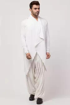 Sultan Akmal Shrug cum T Kurta with patiala salwar