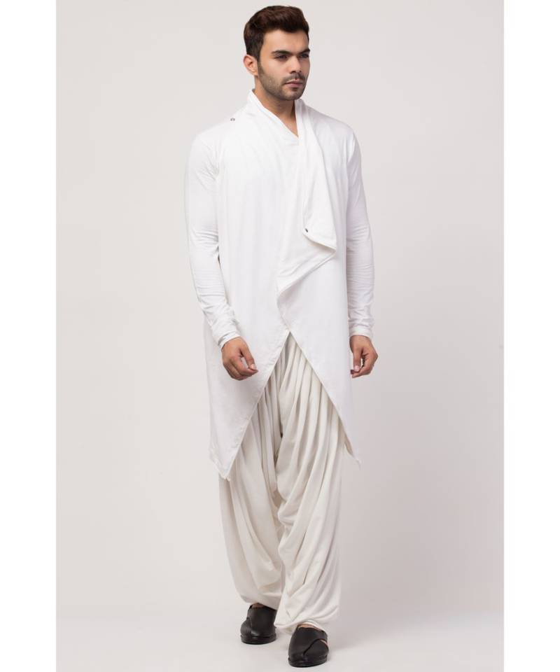 Sultan Akmal Shrug cum T Kurta with patiala salwar