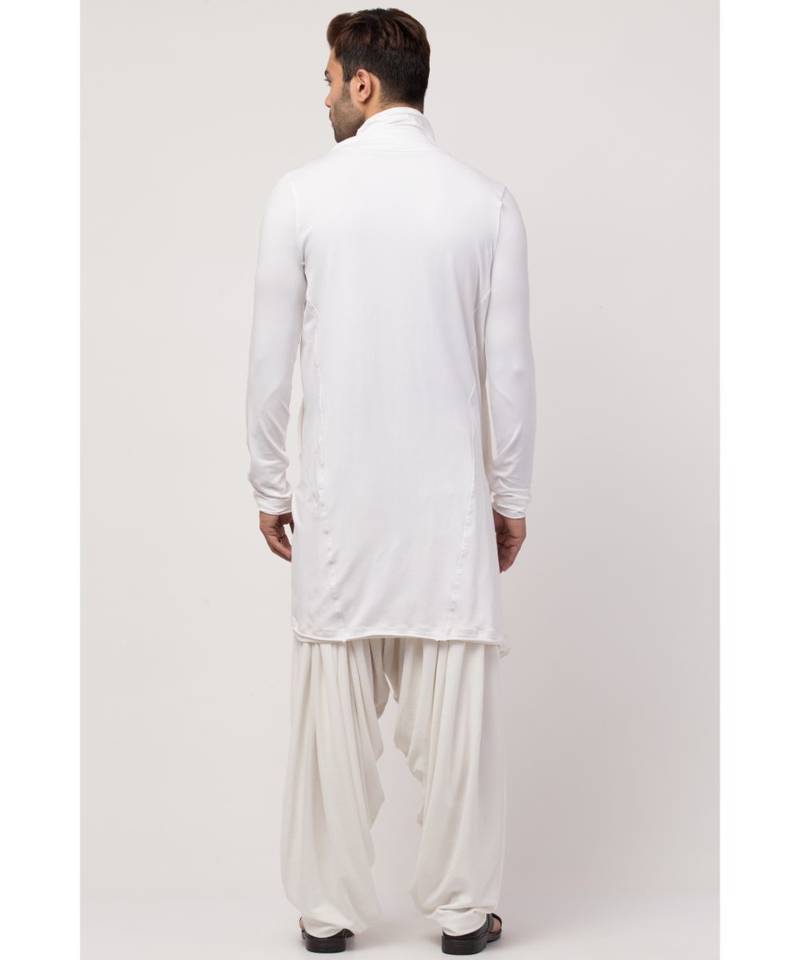 Sultan Akmal Shrug cum T Kurta with patiala salwar