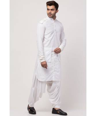 two hanging pocket neck and bottom placket Designer Kurta with Patiala salwar 3