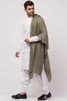 two hanging pocket neck and bottom placket Designer Kurta with Patiala salwar