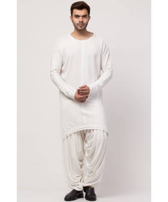 Boat neck curvy bottom both side pocket T Kurta with Patiala salwar 1