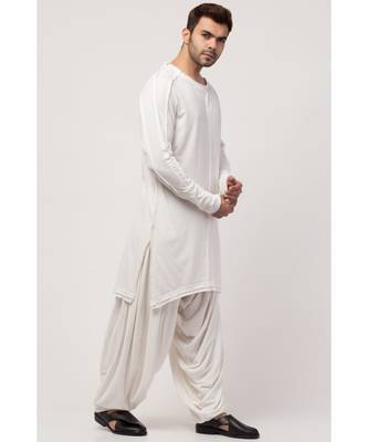 Boat neck curvy bottom both side pocket T Kurta with Patiala salwar 3