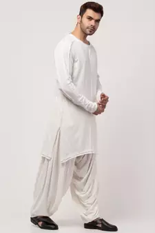 Boat neck curvy bottom both side pocket T Kurta with Patiala salwar
