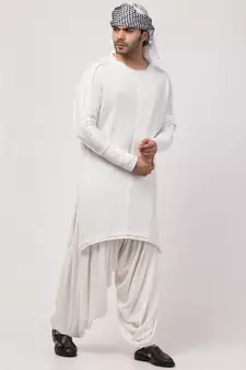 Boat neck curvy bottom both side pocket T Kurta with Patiala salwar