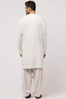 Boat neck curvy bottom both side pocket T Kurta with Patiala salwar