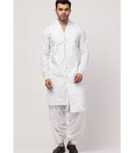 front open high collar front up down Kurta cum casual with Patiala Salwar