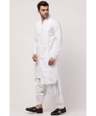 front open high collar front up down Kurta cum casual with Patiala Salwar 2