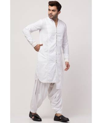 front open high collar front up down Kurta cum casual with Patiala Salwar 3