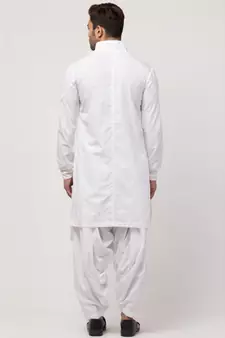 front open high collar front up down Kurta cum casual with Patiala Salwar