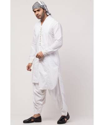 front open high collar front up down Kurta cum casual with Patiala Salwar 6