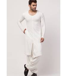 Broad V neck front slit bothe side pocket T Kurta with Patiala Salwar