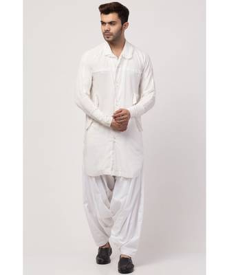two cut pocket up down front open Kurta cum Pathani with Patiala Salwar 1