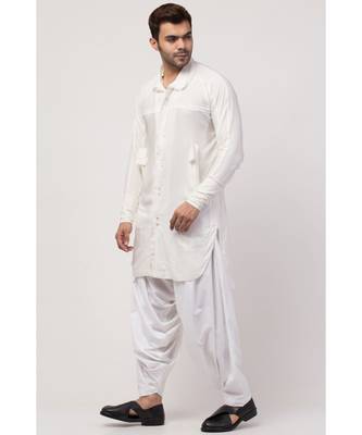 two cut pocket up down front open Kurta cum Pathani with Patiala Salwar 2