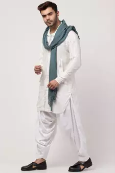 two cut pocket up down front open Kurta cum Pathani with Patiala Salwar