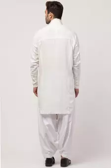 two cut pocket up down front open Kurta cum Pathani with Patiala Salwar