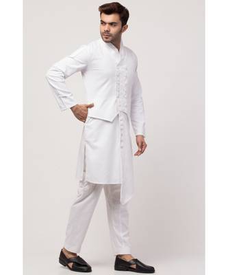 Janaveaala front open waistcoat style Kurta cum casual Sherwani 3