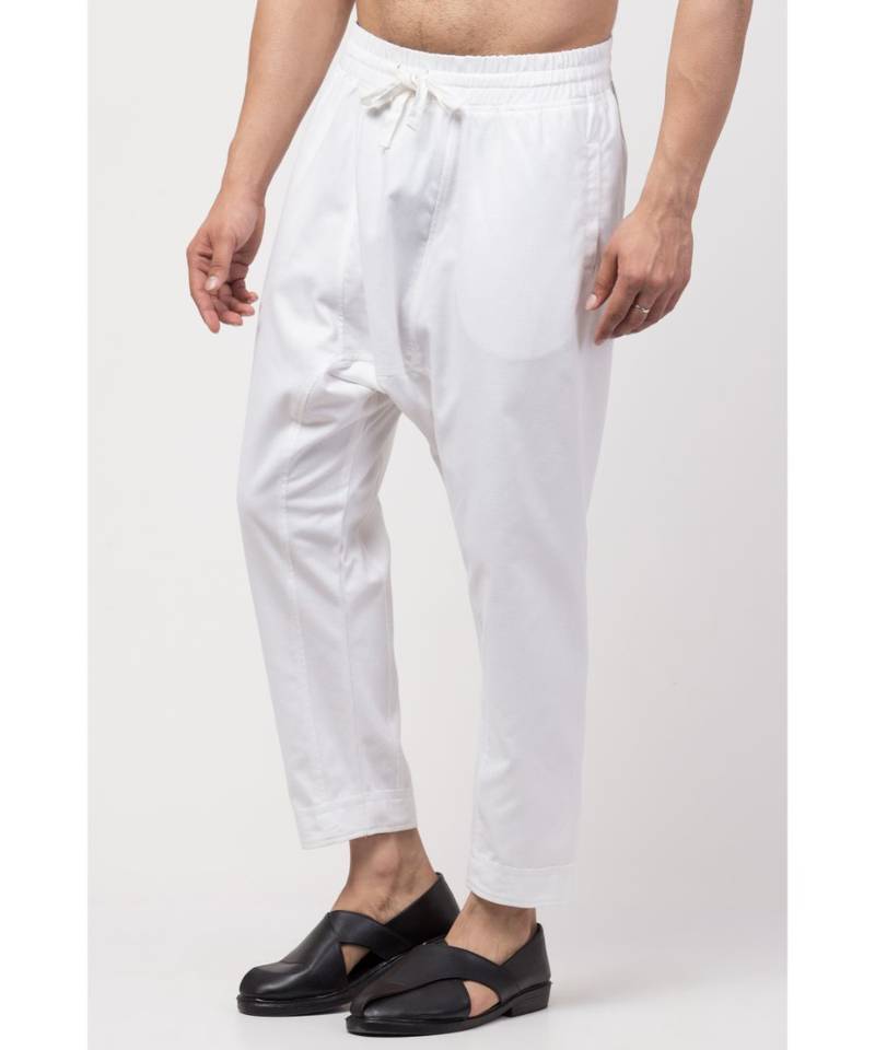 two side and one  patch pocket elasticated waist Harem Pant