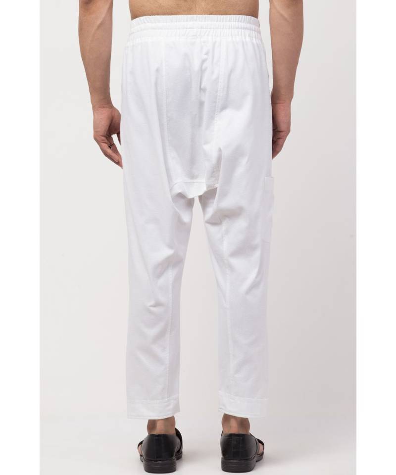 two side and one  patch pocket elasticated waist Harem Pant