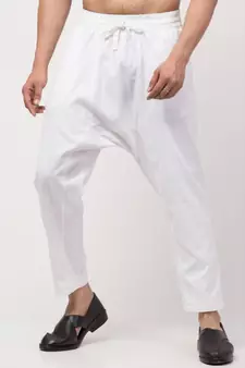 two side and one  patch pocket elasticated waist Harem Pant