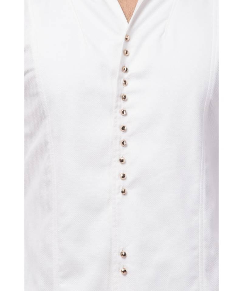 front open high collar front up down Kurta cum casual Sherwani with Harem Pant