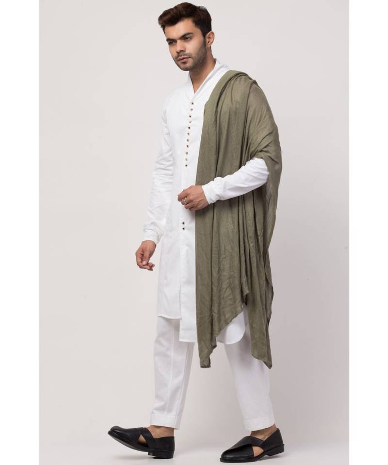front open high collar front up down Kurta cum casual Sherwani with Harem Pant