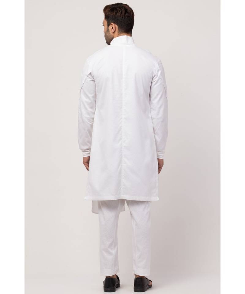 front open high collar front up down Kurta cum casual Sherwani with Harem Pant