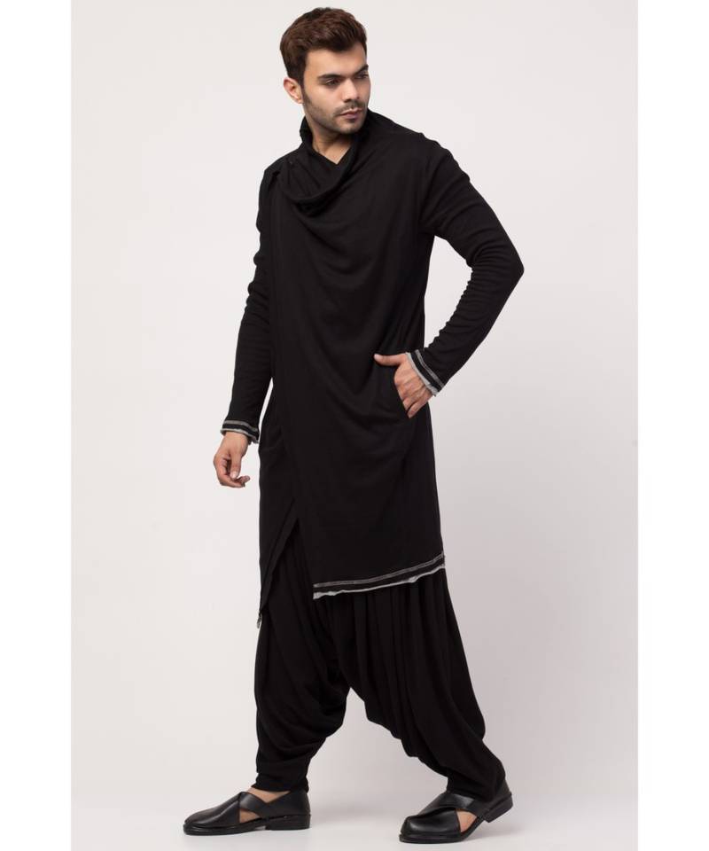 Sultan Akmal Shrug cum T Kurta with patiala salwar