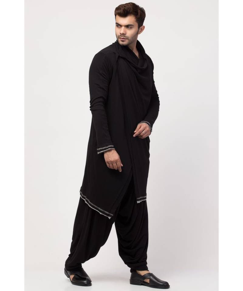 Sultan Akmal Shrug cum T Kurta with patiala salwar