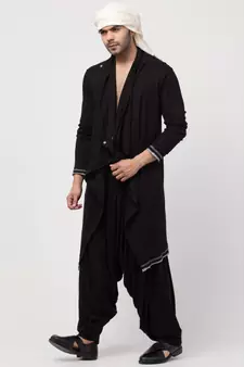 Sultan Akmal Shrug cum T Kurta with patiala salwar