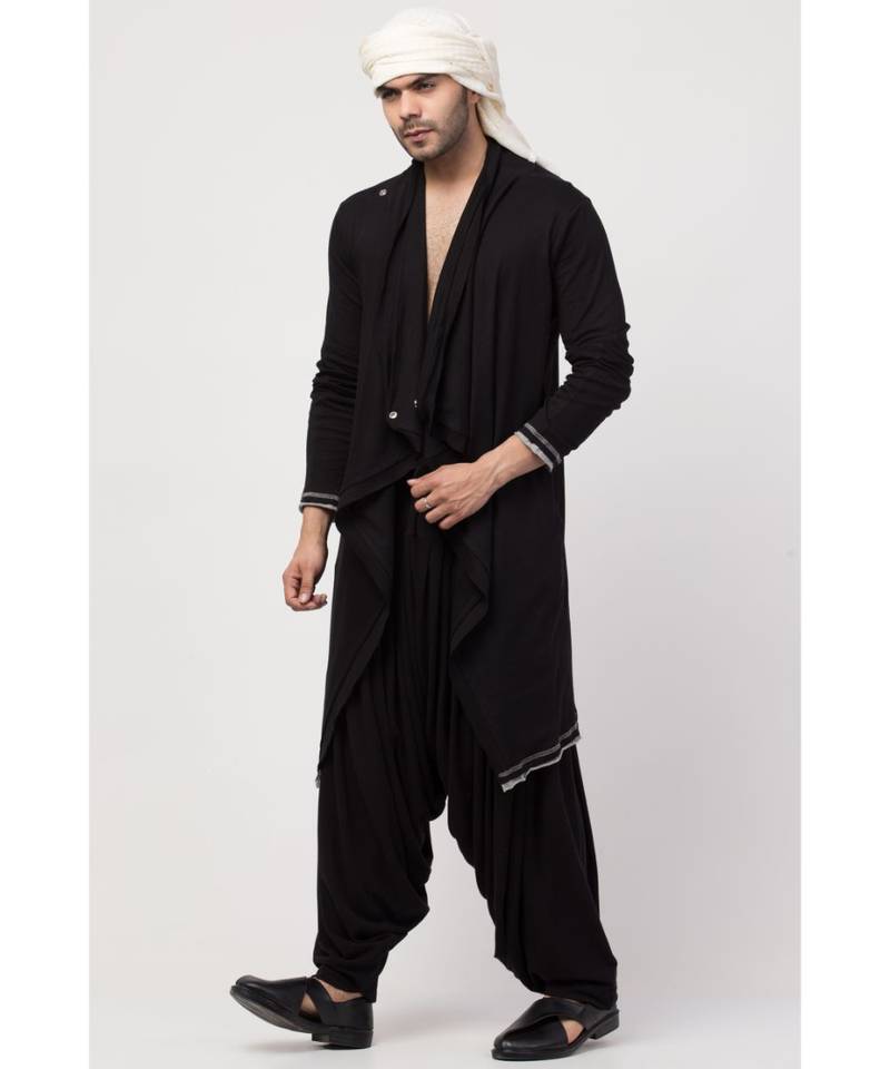 Sultan Akmal Shrug cum T Kurta with patiala salwar