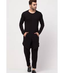 Round Neck front slit back up front down T Kurta with Harem Pant