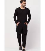 Round Neck front slit back up front down T Kurta with Harem Pant