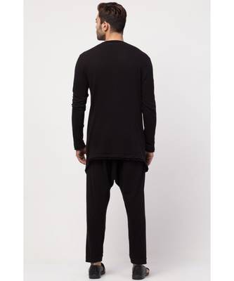Round Neck front slit back up front down T Kurta with Harem Pant 6