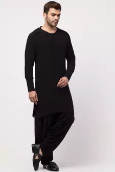 Boat neck curvy bottom both side pocket T Kurta with Patiala salwar