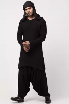 Boat neck curvy bottom both side pocket T Kurta with Patiala salwar