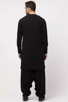 Boat neck curvy bottom both side pocket T Kurta with Patiala salwar