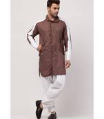 two cut pocket up down front open Kurta cum Pathani with Patiala Salwar