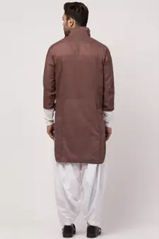two cut pocket up down front open Kurta cum Pathani with Patiala Salwar