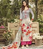 Grey embroidered cotton salwar