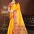 Yellow woven kanchipuram silk saree with blouse